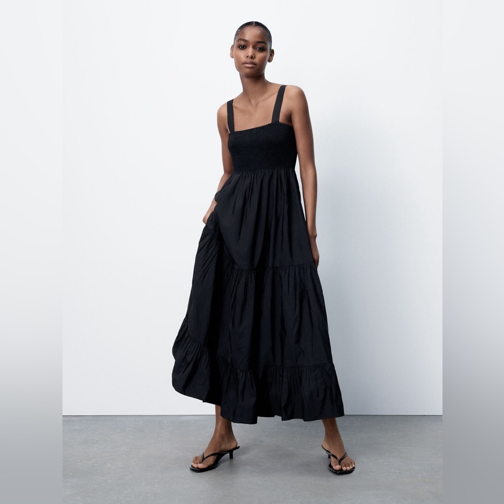 Zara poplin midi dress, size L
